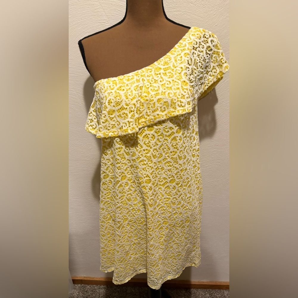 One shoulder bebop yellow summer dress